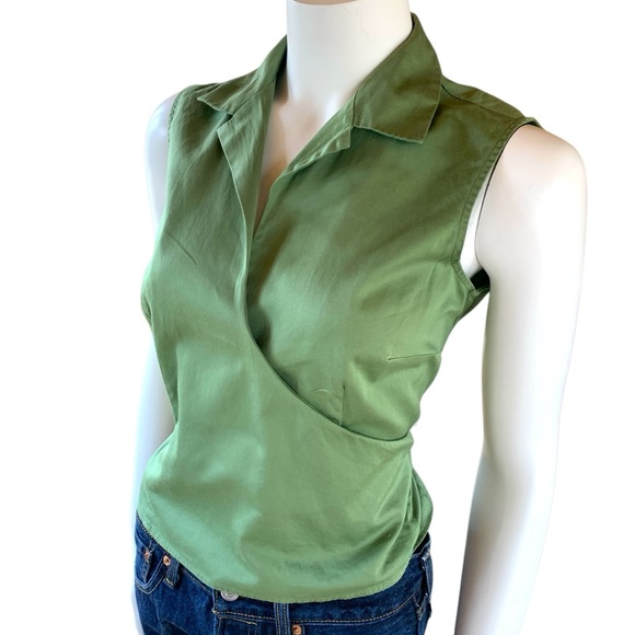 Talbots Tops - Talbots sleeveless 100% cotton wrap top size 6